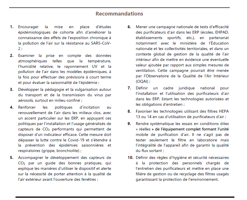 recommandation rapport parlementaire covid