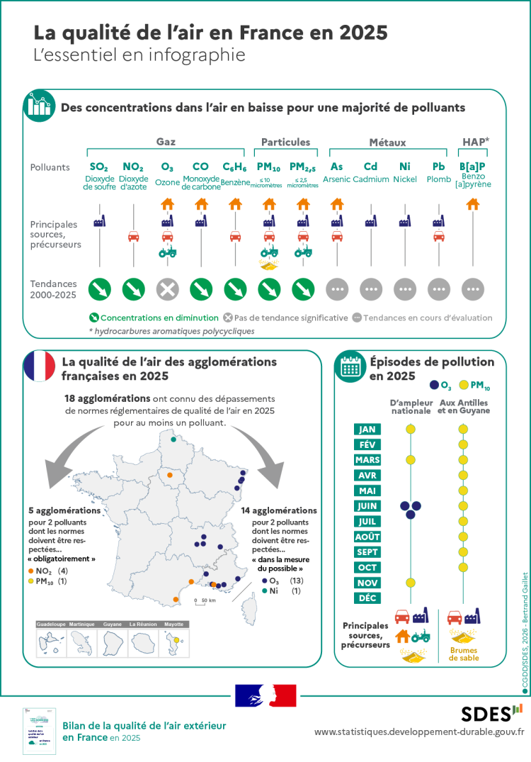 infographie bilan de la qualité de l'air 2025