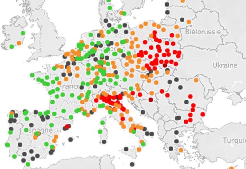 carte interactive indice européen